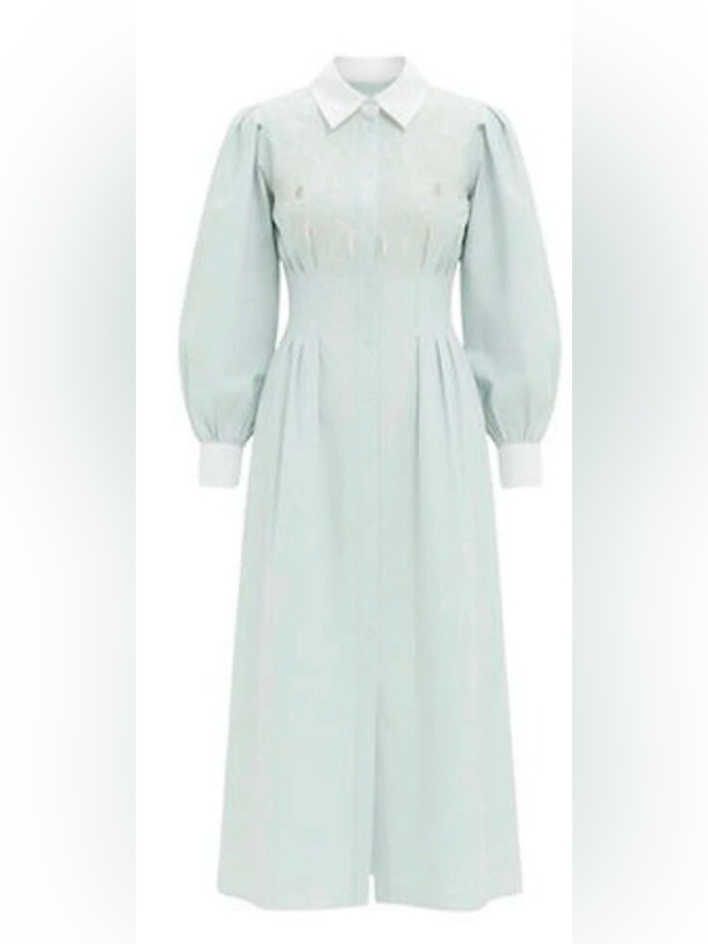 Tuckernuck Corrine, clear bead embellished maxi dress, mint & white pinstripe, - Picture 13 of 14